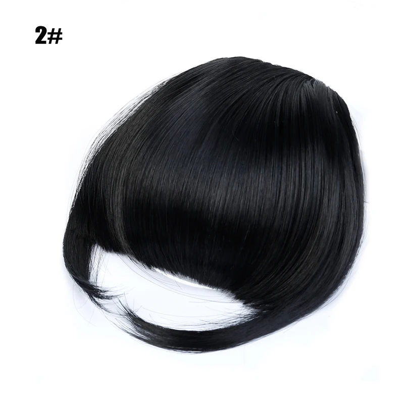 Short Straight Front Hair Neat Bangs Clip in Hair Bangs Extension Hairpiece Synthetic Natural Fake Bang Hair Piece