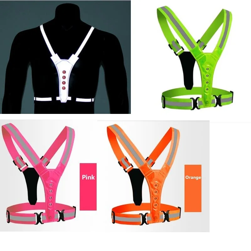 Reflective High Elastic Belt LED  Vest Reflective Clothing Night Riding Partner Running Sport