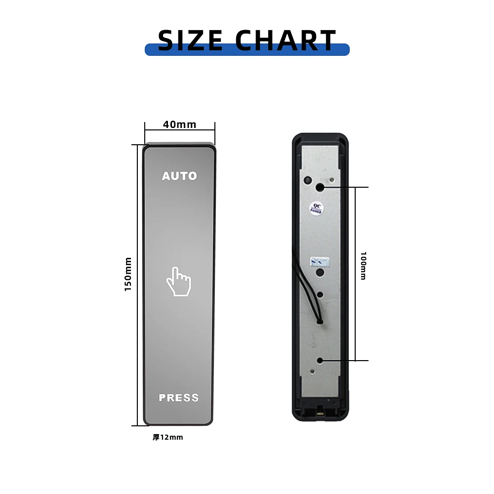 Mirror Glass Exit Button Switch Door Push Sensor Opener Release for Access control system Auto Door Press button