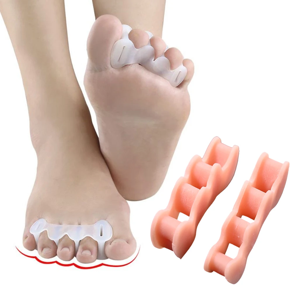 1 PairThree-hole Chain Thumb Valgus Corrector for Day and Night Wearable Big Toe Foot Bone Toe Separator