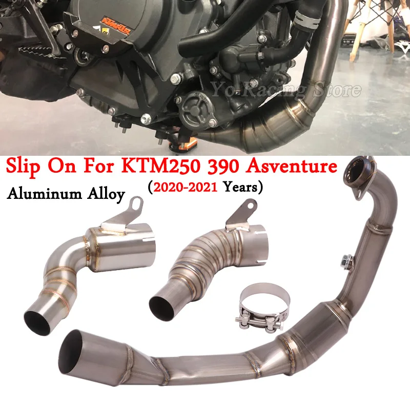 

Slip On For KTM250 KTM390 DUKE 250 390 Adventure Motorcycle Exhaust Escape Modified Titanium Alloy Front Middle Link Pipe Tube