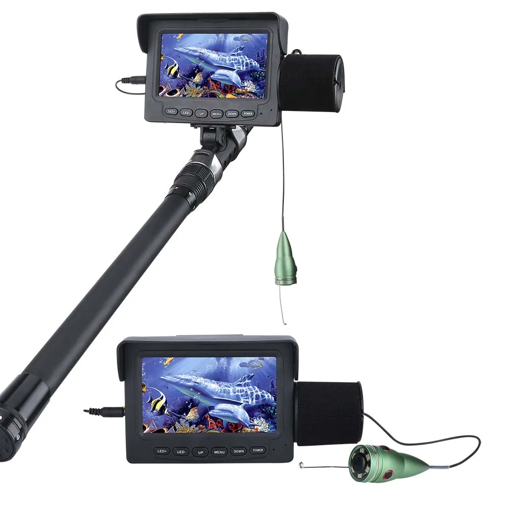 Imagem -03 - Peixe Finder Câmera de Pesca Subaquática 4.3 Monitor Lcd Peças 1w Led Branco Câmera de Visão Noturna para a Pesca 15m 30m 1000tvl