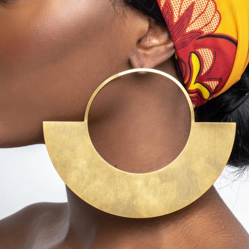 

Fashion Design Oversized Copper Round Drop Earrings For Women Geometry Earrings Wedding Party Gift Jewelry Big Size