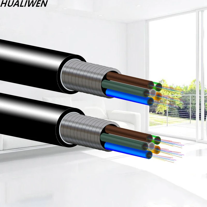 Optical Fiber 4 6 8 12 24 Core Outdoor Single-mode Communication Optical Fiber Optical Fiber Armored Optical Cable