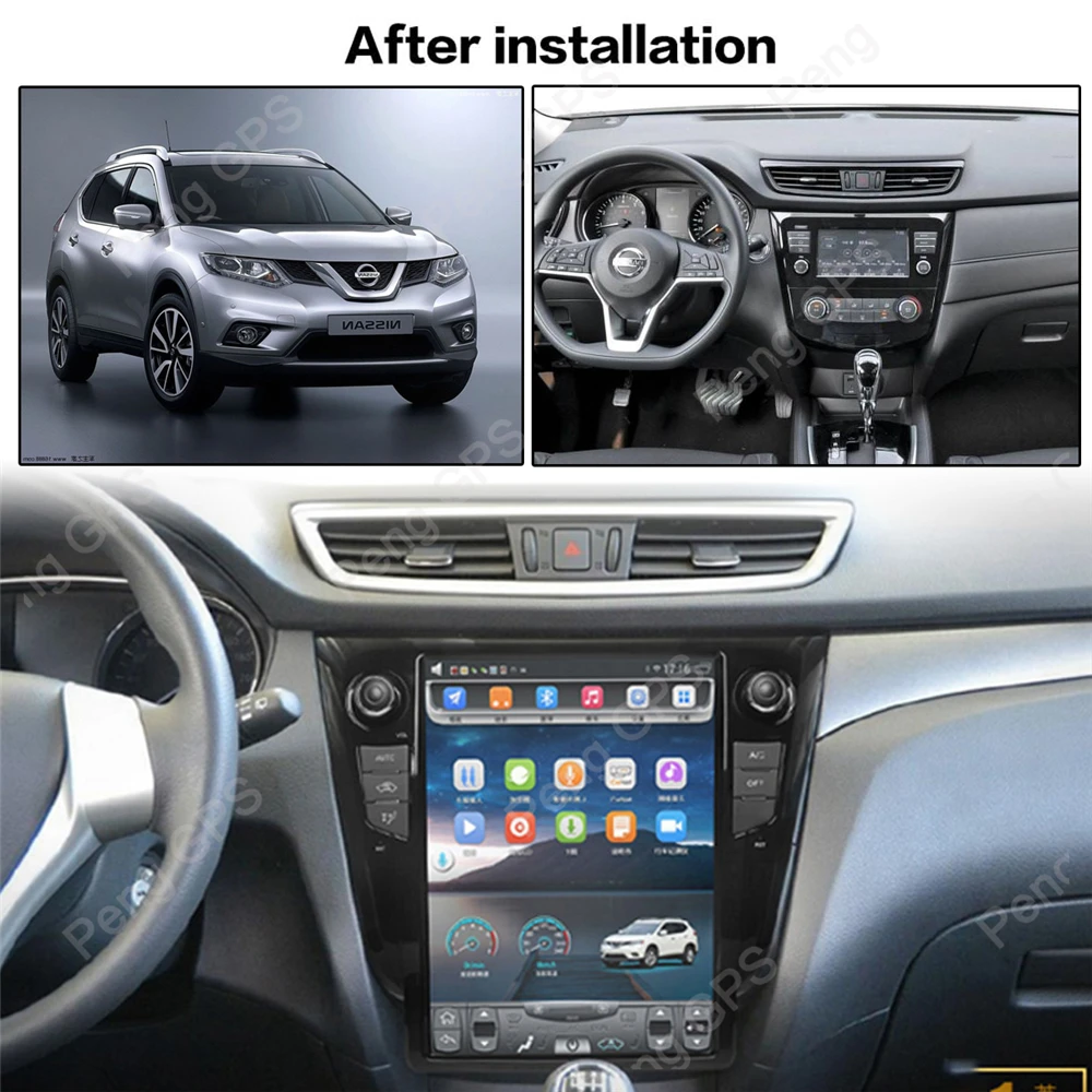 Android 8.1 Tesla Vertical Screen GPS Navigation for Nissan X-Trail 2013-2018 Audio Player 12.1