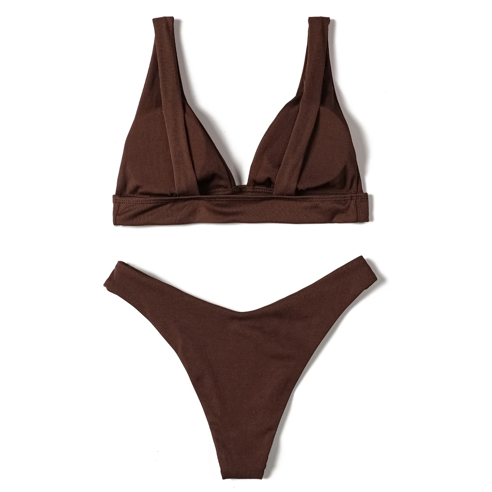 ZTVitality Sexy Brown Bikini Set 2022 nuovo arrivo imbottito taglio alto costume da bagno donna Beachwear estate costumi da bagno brasiliano Biquini S-L