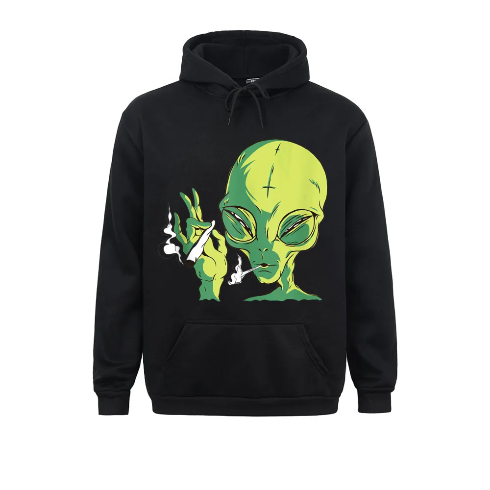 Alien Smoking Weed Cannabis Marijuana Funny Mens Long Sleeve Hoodies 3D Printed Spring/Autumn Sweatshirts Classic Clothes