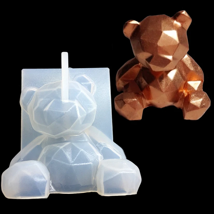 3D Bär Einhorn Horn Weihnachts-Hirsch Baum Katze Liebesherz Löwe Wolf Ente Silikon Zuckerform Fondant Kuchendekorationswerkzeuge – Detail 4
