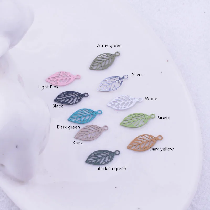 100pcs AC5121 5*11mm Small Leaves Jewelry Charms  Jewelry Earring Components