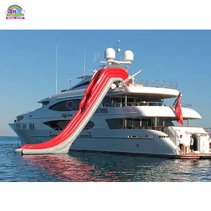 Commercial Water Play Equipment Inflatable Water Yacht Slide / Inflatable Dock