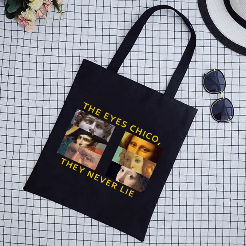 The Eyes Chico Van Gogh Fun Art Canvas Letter Print Large Capacity Fashion New Harajuku Female Ulzzang Ins Shoulder Bags