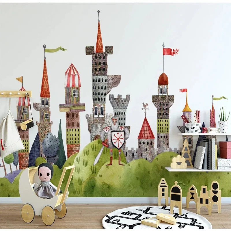 

Custom 3D Wallpaper Nordic Minimalist Cartoon Castle Children's Room Paper Self-Adhesive Waterproof Wall Sticker Papel De Parede