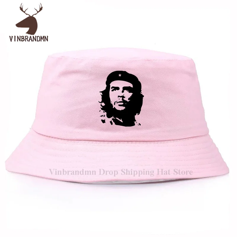 New summer Che Guevara Hero unisex Bucket hat High Quality Printed Cotton Outdoor visor sun hat Hipster Pattern Baseball cap