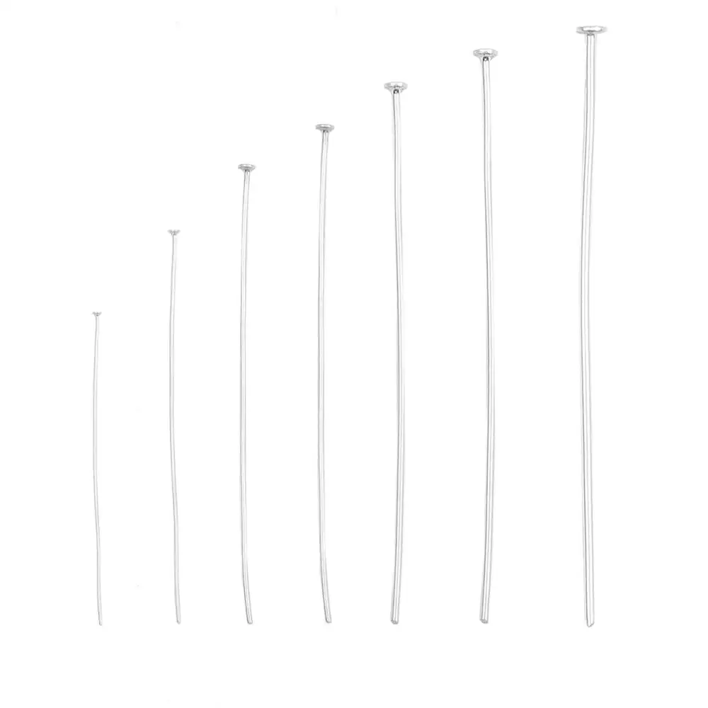10 Pcs/Lot Multisize Flat Head Pins 925 Pure Sterling Silver T-Shaped Ball Head Pin For Diy Jewelry Making Findings Accessories