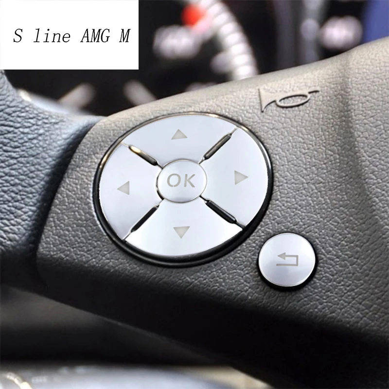 For Mercedes Benz E class W212 W213 Auto Steering Wheel Switch Control Buttons Trim Panel Covers Stickers Interior Accessories 4