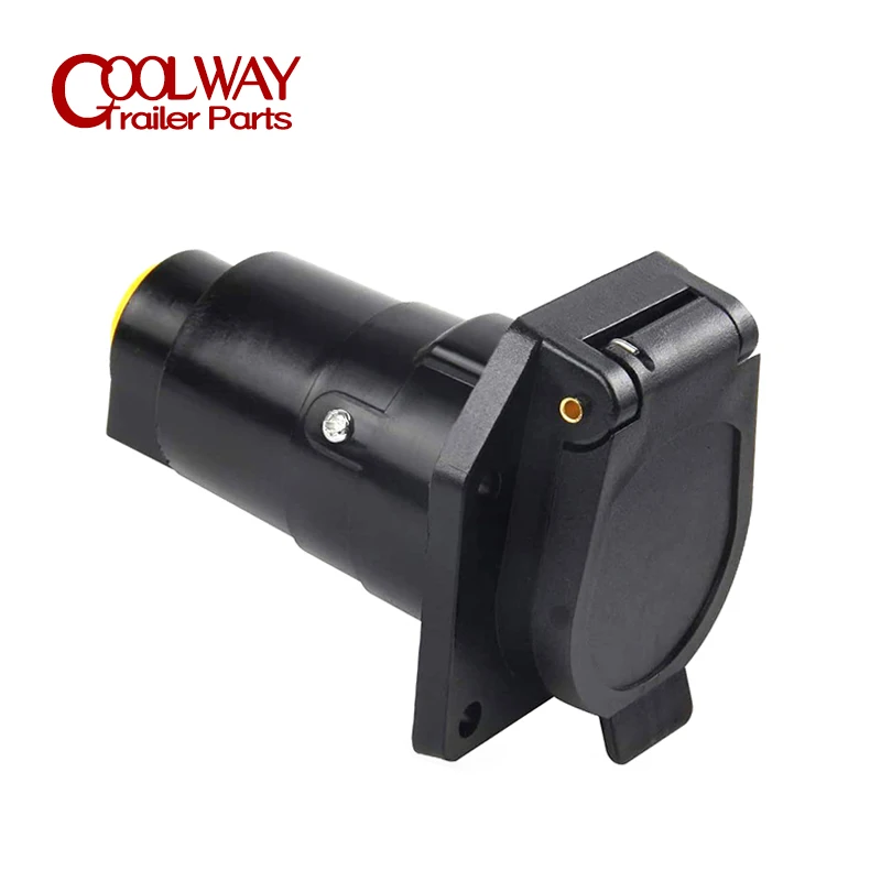 Plastic Blade Style Trailer 7-Way Round Vehicle Side Connector Replacement 7 Pin Female Adapter