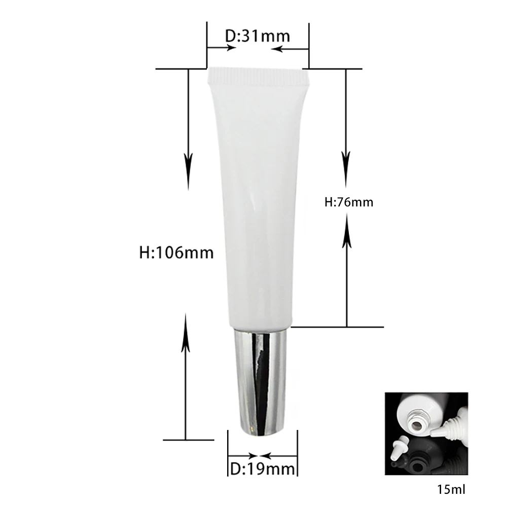 

15ml white plastic eye cream tube,100pcs 15g BB cream tube or foundation tube refillable oil bottles