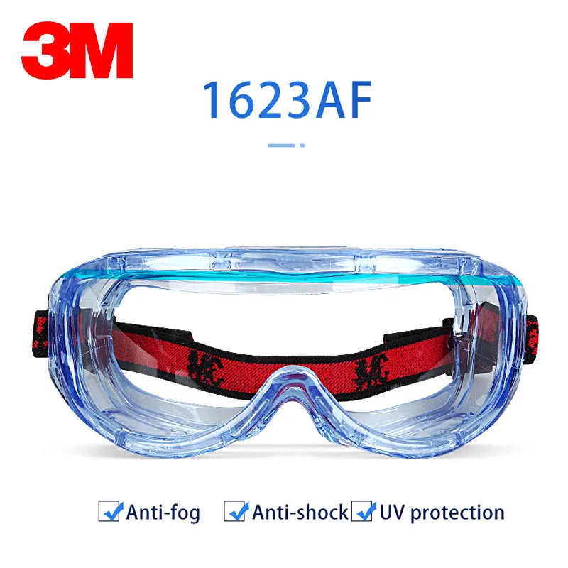 

3M 1623AF protective glasses Big vision Chemistry safety goggles Anti-fog Anti-splashing work safety glasses