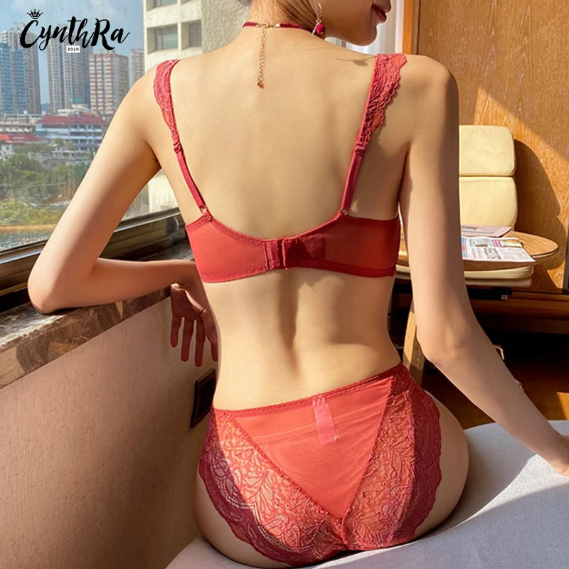 Underwear Suit Women Sexy Lace Cotton Large Size Gather Push Up Breathable Comfortable Bra And Panties Lingerie Set For Women