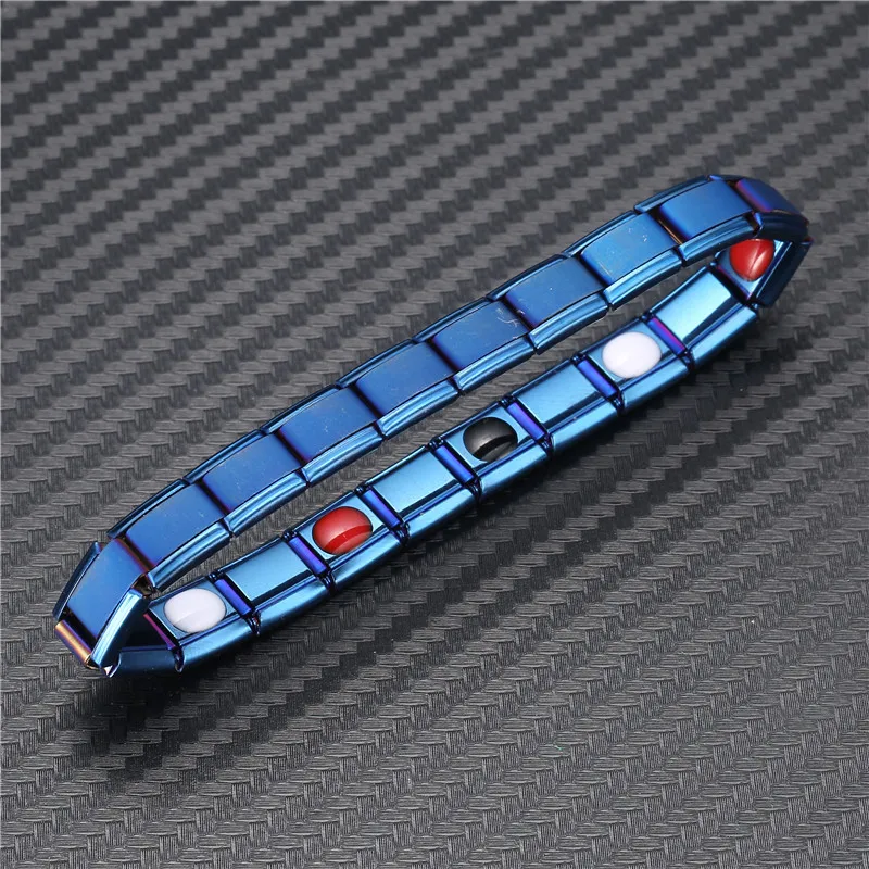 Stainless Steel Elastic Chain Germanium Tourmaline Bracelet For Woman Men Arthritis Energy Bracelet Health Jewelry