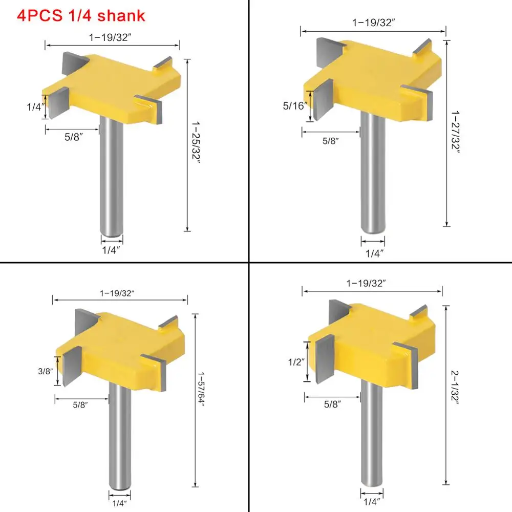 6mm 1/4inch Shank Flush trim bit Z4 Milling Straight Edge Slotting Milling Cutter Cutting Handle for Wood Woodwork