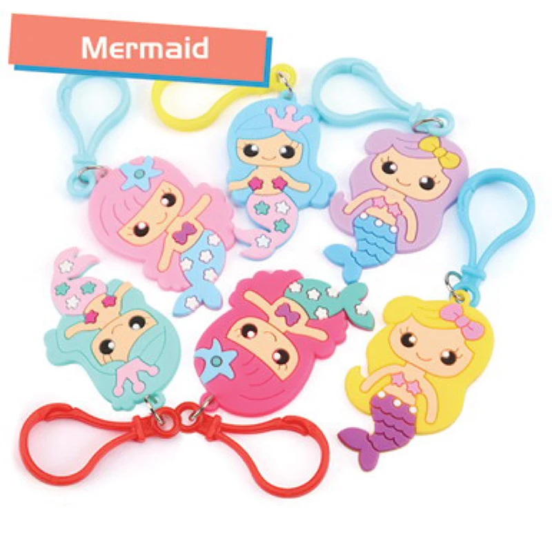 Freeship 1pk 47pcs Mermaid Themed Hair clip Bookmark necklace ring keychain pack gifts for girls Party toys prizes bag fillers