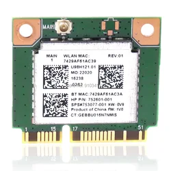Realtek-adaptador combinado RT8723BE 802.11bgn 1x1, WIFI + BT4.0, 150mbps, 752601-001, 753077-001, para HP 250 G3, WIFI, tarjeta WLAN