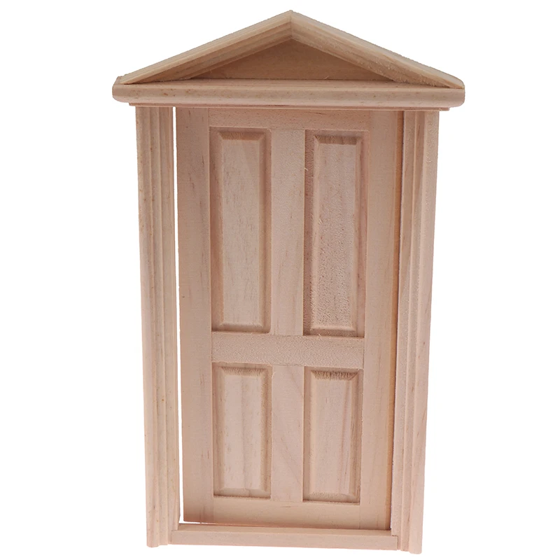 Multi Styles 1/12 miniatura per casa delle bambole in legno porta singola esterna cornice per finestra in legno accessori fai da te giocattoli per mobili per case delle bambole
