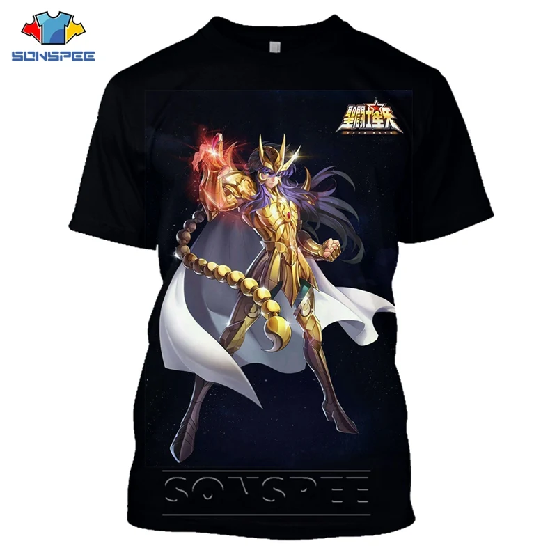 Anime Saint Seiya Series T Shirts Men Women 3D Print Graphics Golden Fashion Tshirty Cartoons Streetwear Casual Summer Tops Tees