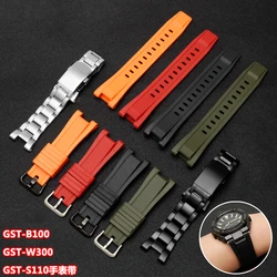 Resin strap men's watch accessories for Casio bracelet GST-S130 S110 S100 W130L W100 W110 210 sports waterproof band