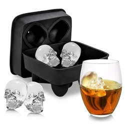 Novel and Funny Toy Silicone Skull Ice Model DIY Chocolate Mold Wine Glass Decoration Halloween Bar Props Gift for Boy Kid