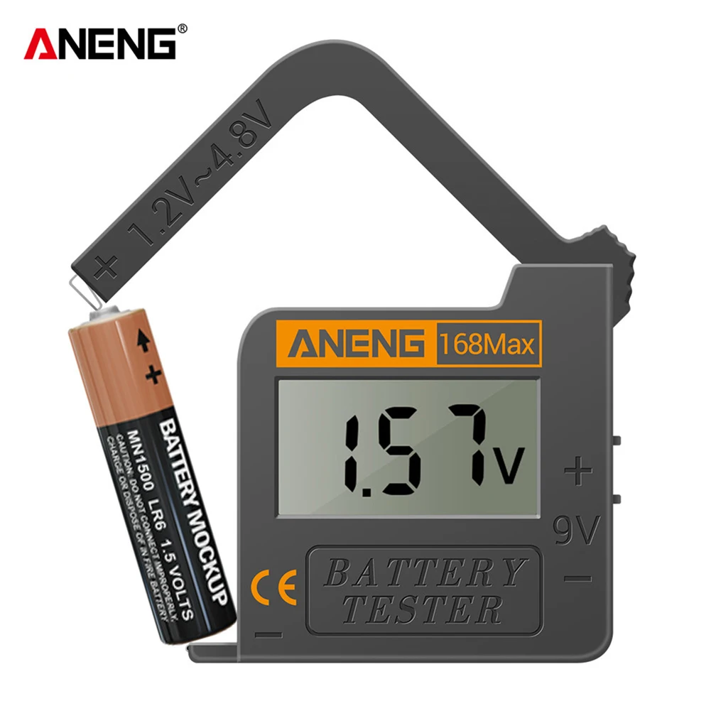 ANENG 168Max Digital Lithium Battery Capacity Tester LCD Battery Voltage Tester Digital Lithium Battery Capacity Diagnostic Tool