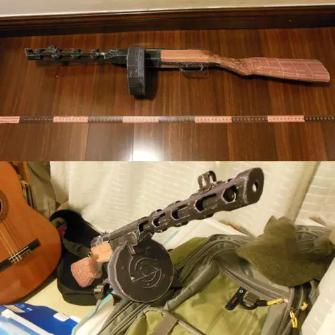 1:1 Scale PPSh-41 Soviet Submachine Gun pe-pe-sha DIY Handcraft Paper Model Kit Handmade Toy Puzzles