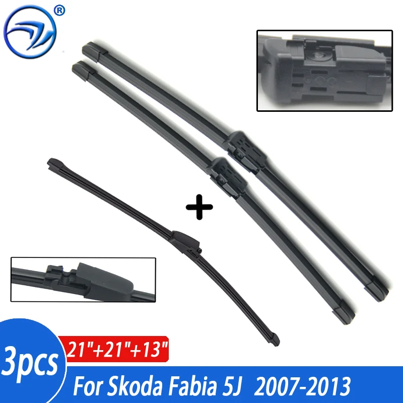 

Windshield Windscreen Wiper Blades Set For Skoda Fabia 5J Hatchback Front + Rear 2007 2008 2009 2010 2011 2012 2013