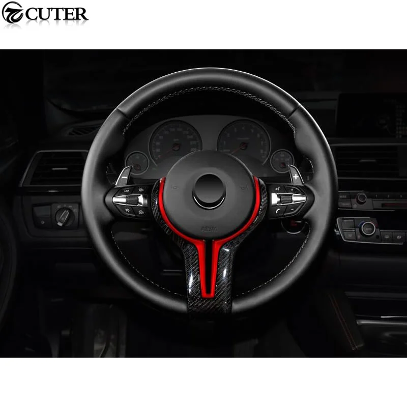 F30 F80 F82 M3 M4 Style Carbon Fiber Car Steering Wheel Cover Decoration for Bmw F30 F80 F82 M3 M4 13-19