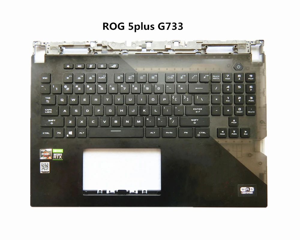 Laptop US RGB Backlight Keyboard Top Upper Bottom Shell Cover For Asus ROG Strix G17 Scar 6Plus G733 G733QS QR QSA G733L G733ZW