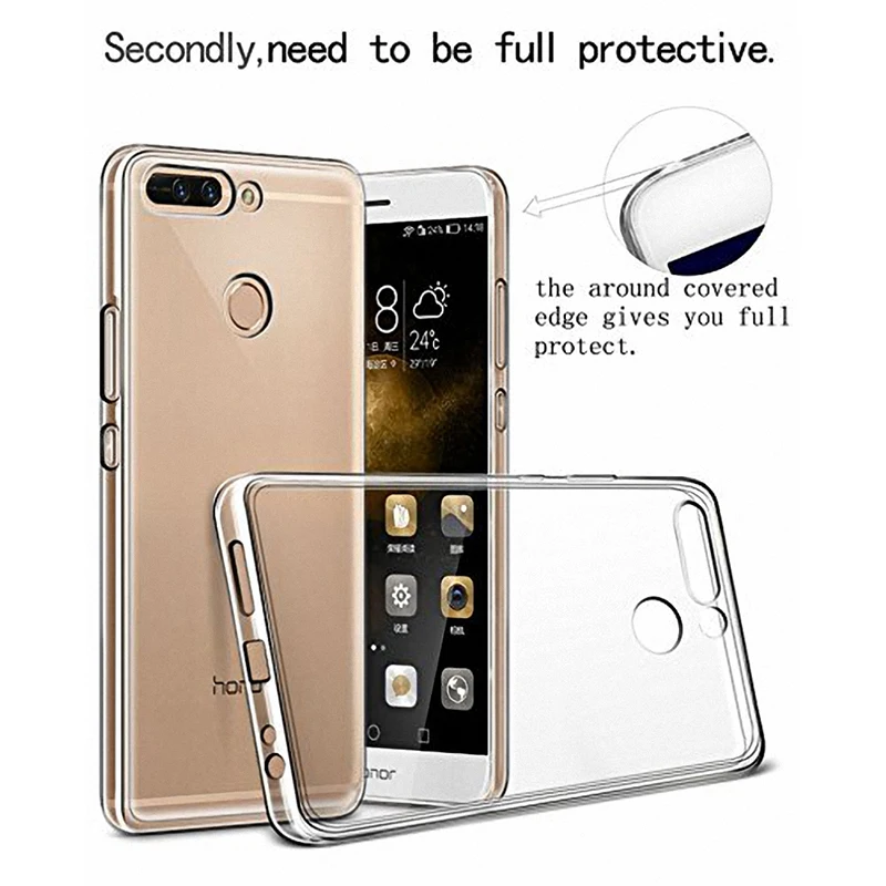 Silicone Case Soft TPU Phone Cover for Huawei Honor V9 8 Pro Clear Transparent 360 Shockproof HonorV9 Honor8Pro 8Pro Back Coque