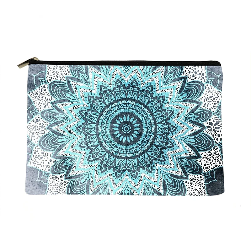 

Women Blue bohemian Printed Make up bag Fashion Women Cosmetics Organizer Bag for Travel Colorful Storage Bag for Lady Bag