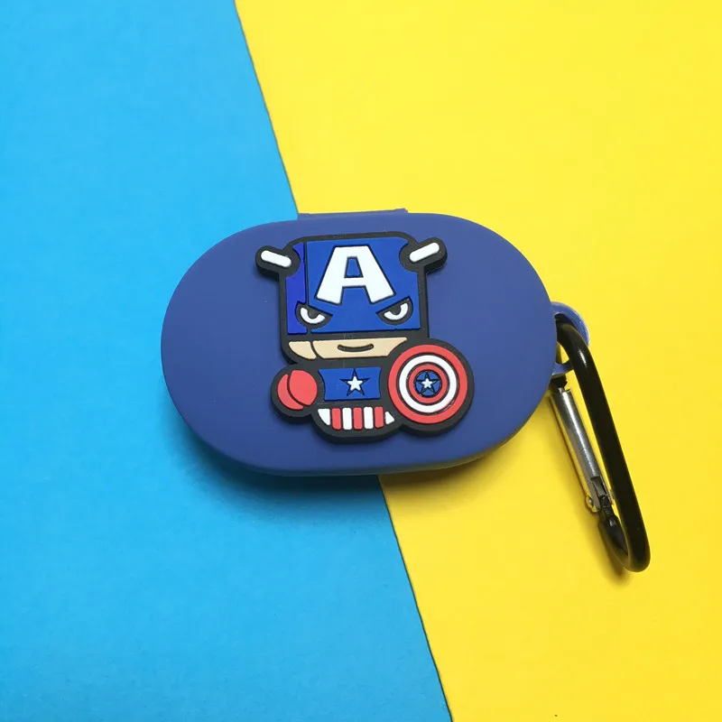 Marvel Tai Nghe Ốp Lưng Có Móc Treo Cho Xiaomi Redmi AirDots 1/2 Silicone Dẻo Không Dây Tai Nghe Bluetooth Chụp Tai Trường Hợp Vỏ