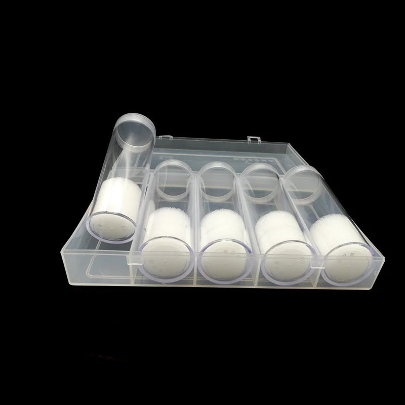 5PCS 30mm Plastic Round Transparent Cases Coin Storage Protective Tube Holder With 1PC Storage Box