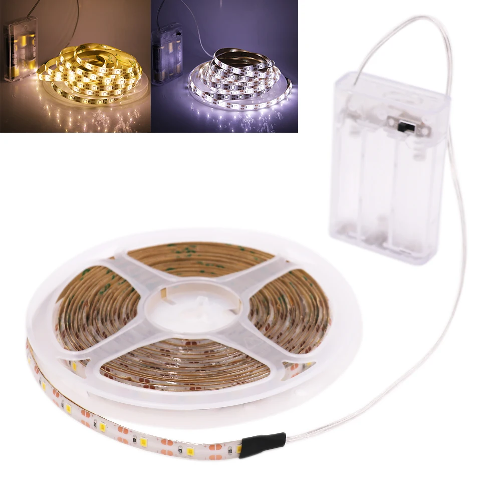 

DC 5V AA Battery Operated LED Strip SMD 3528 60Leds/m Flexible LED Light Stripe Waterproof Ribbon Diode Tape 0.5m 1m 2m 3m 4m 5m