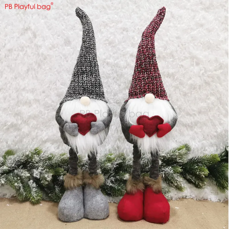 

Playful bag 2020 Santa Claus Christmas decorations Telescopic knitted Nordic Santa dolls Christmas ornaments Kids doll gift AA02