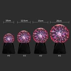 Neuheit Glas Magie Plasma-Ball Licht 3 4 5 6 zoll Tisch Leuchtet Kugel Nachtlicht Magie Plasma Nacht Lampe