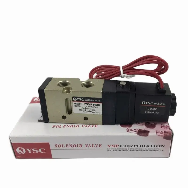 

1pce Solenoid Valve YSVF3130 YSC AC220V DC24V 2 Position 5 Way Reversing Valve Accessories