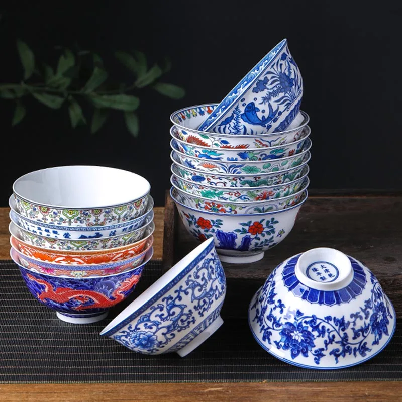 5.5 inch Jingdezhen Chinese Antique Style Tableware Bone china Rice Bowl Ceramic Ramen Soup Bowls Kitchen Accessories Home Decor