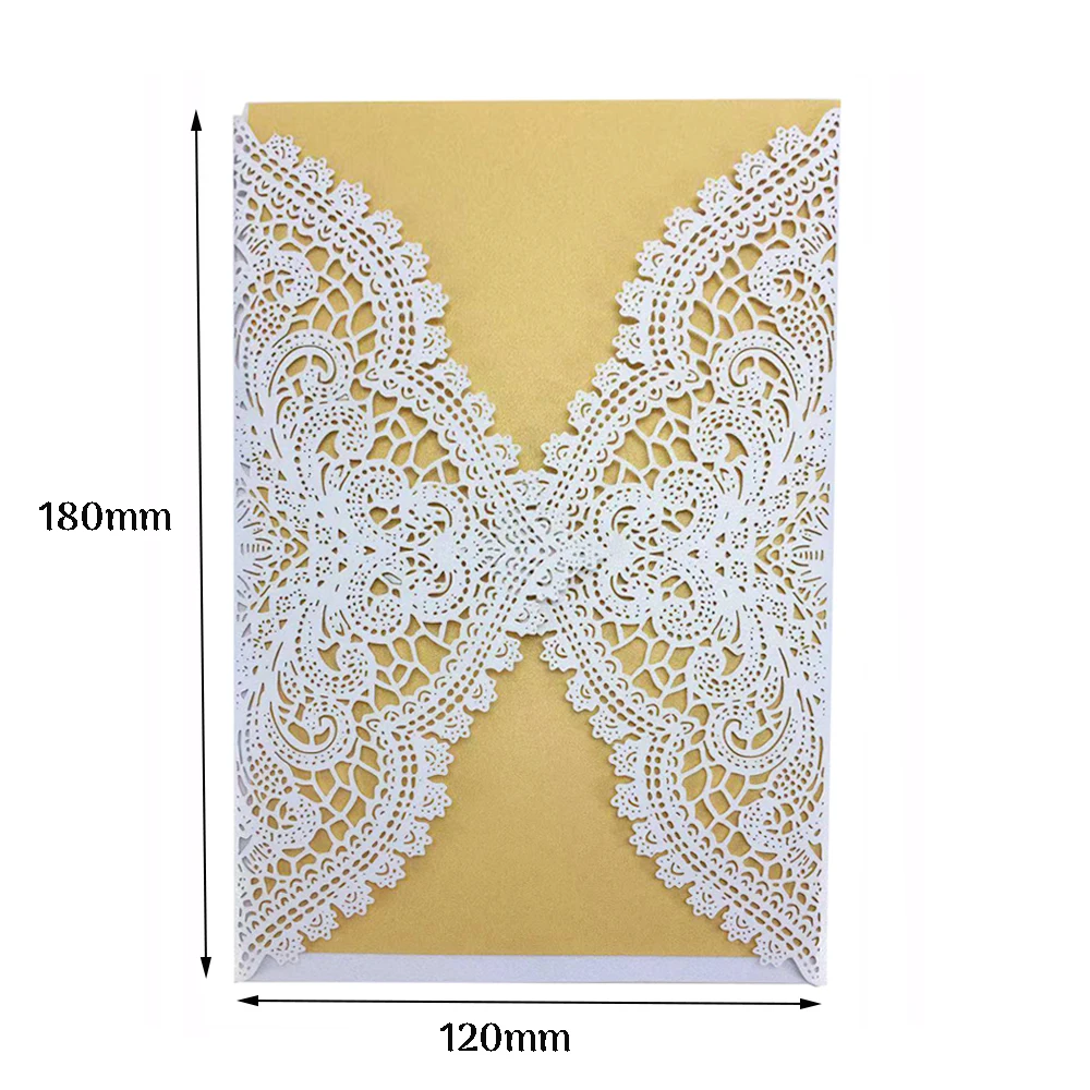 10pcs Laser Cut Wedding Invitations Card Lace Flower Customize Print Greeting Card Valentine\'s Day Wedding Party Favor Supplies