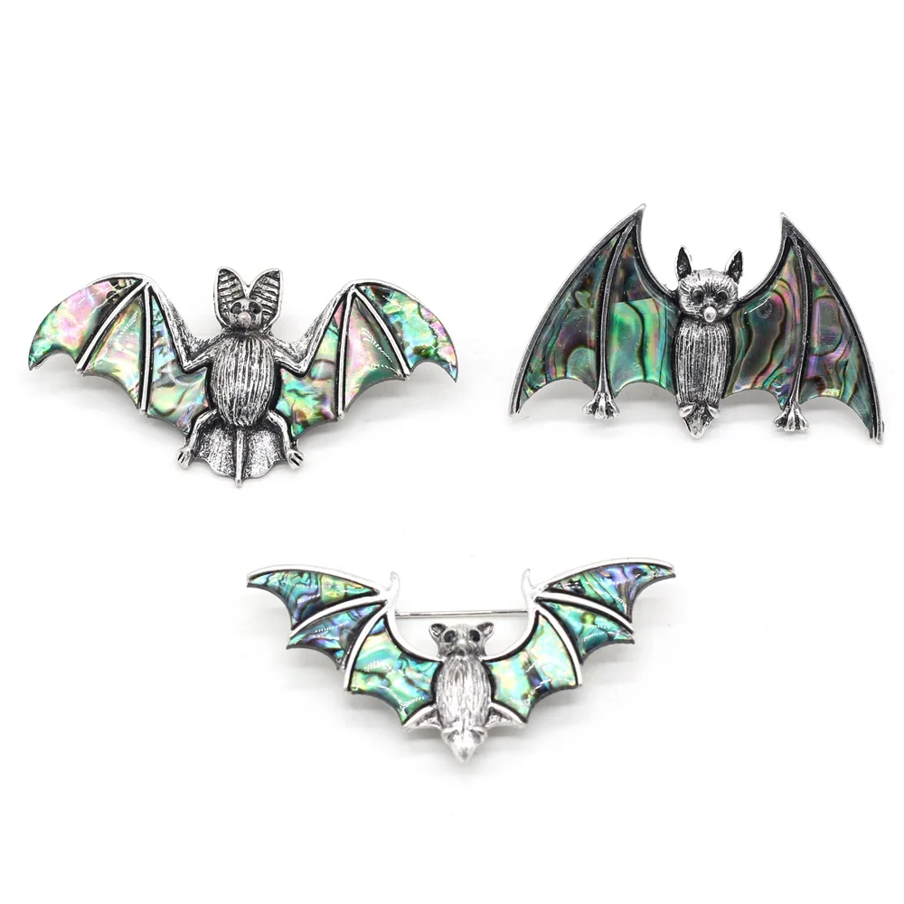 Shell Bat Brooch Natural Abalone Shell Bat-shaped Brooch Men and Women Fashion Wild for Jewelry Making DIY Accessories