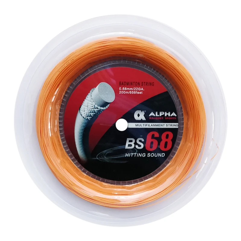 Alpha Badminton Racket String 200m Reels Control Comprehensive Performance High Pounds Durability Hitting Ball Net 34Pounds BS68