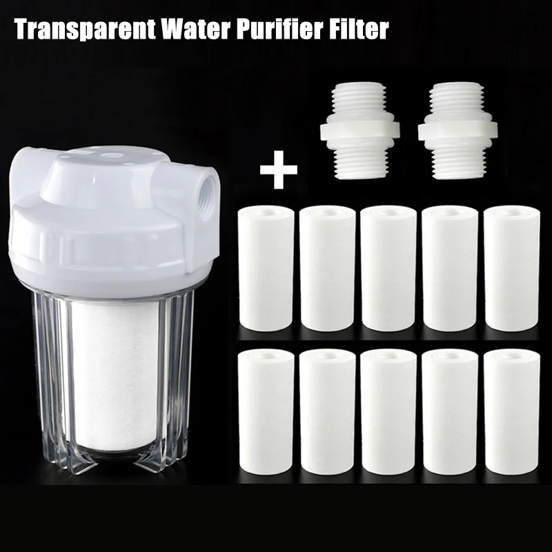 1/2 Inch Pre-Filter PP Cotton Transparent Water Purifier Filter Kitchen Faucets Water Heater Tap Water Purification Strainer