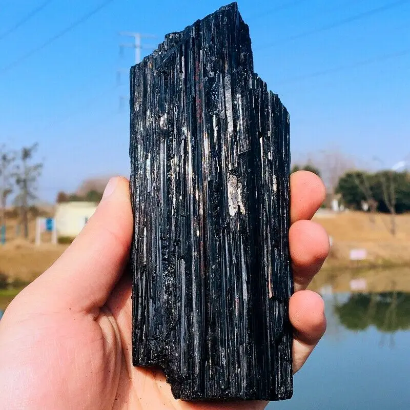 AAAA Natural Black Tourmaline Crystal Natural Quartz Raw Crystals Rock Mineral Specimen Energy Healing Stone Home Decoration